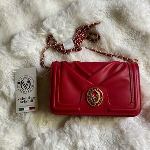 Valentino Orlandi Red Leather Crossbody Bag